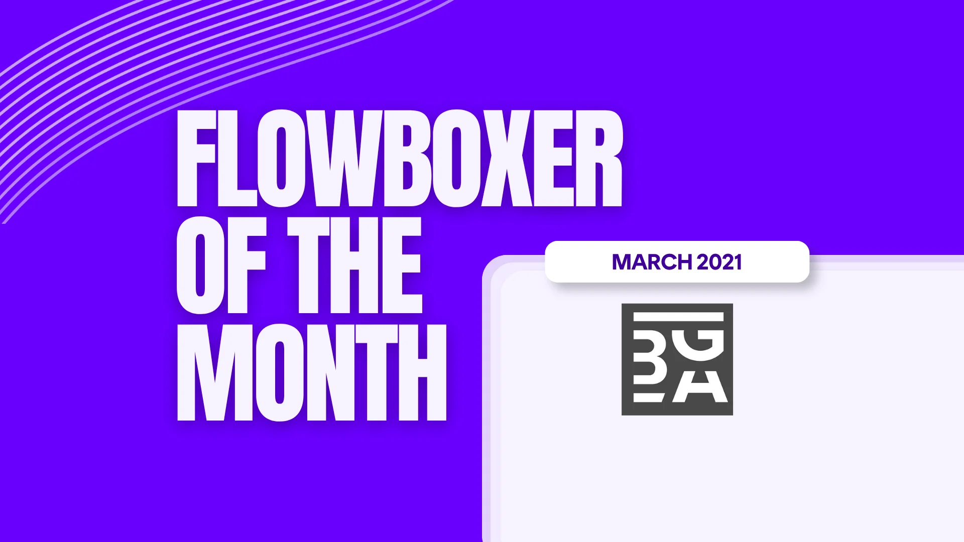 Flowboxer of the month – March 2021: BGA