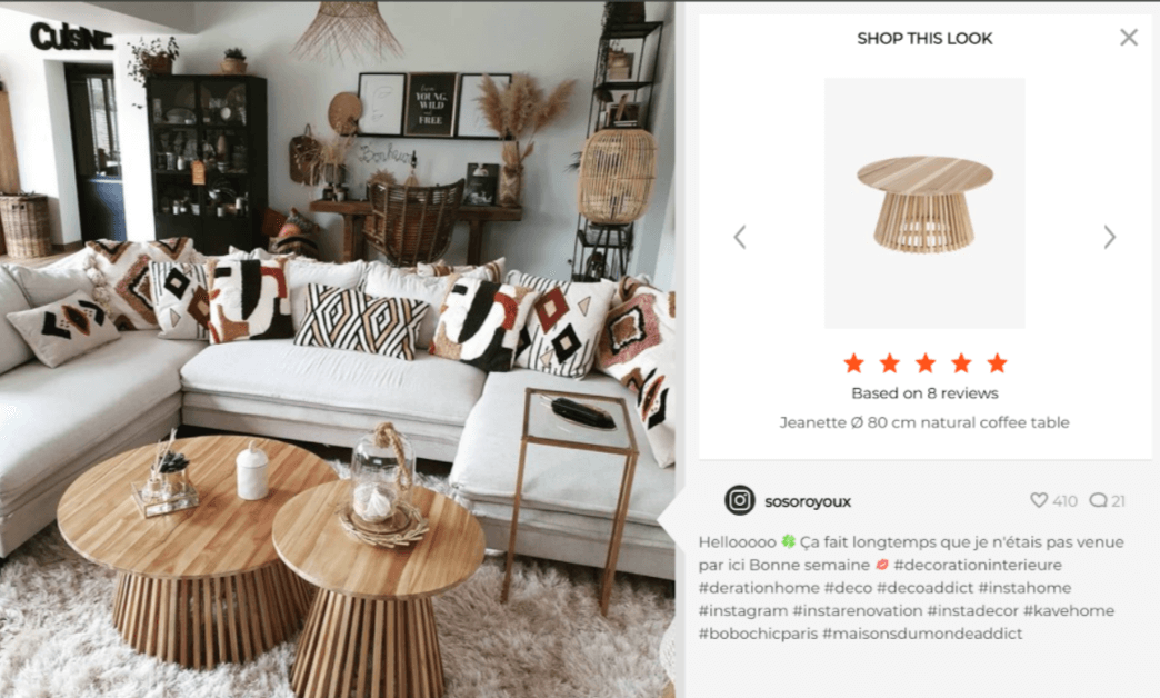 Consumer Generated Content of White Sofa with Cushions in Decorative Livingroom
