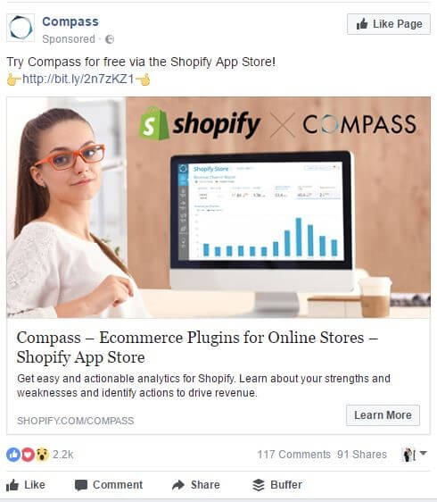 Best Facebook Ad Example: Compass Facebook Ad Examples