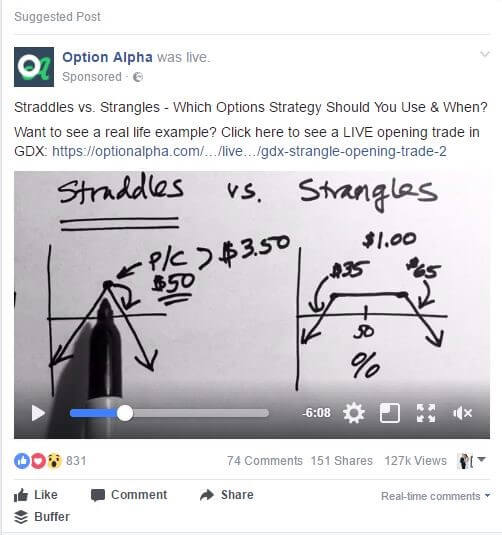 Option Alpha Facebook Ad Examples