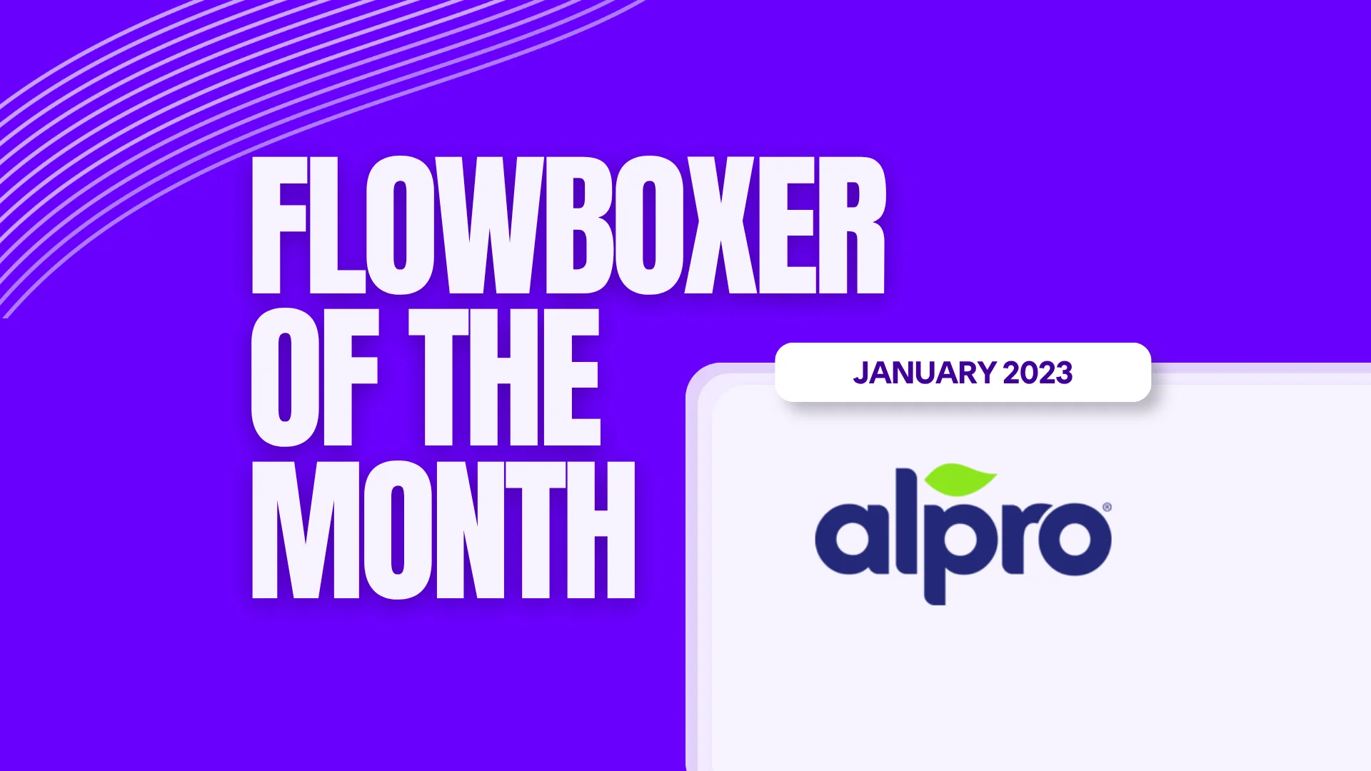 Flowboxer of the Month – January 2023: Alpro