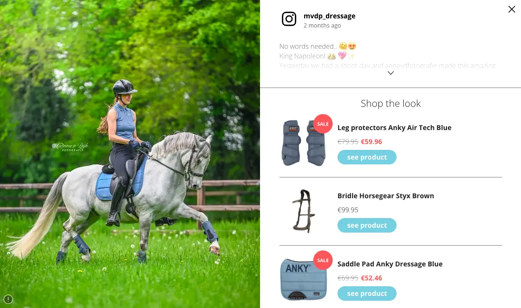 horsefit shop UGC shoppable widget Flowbox