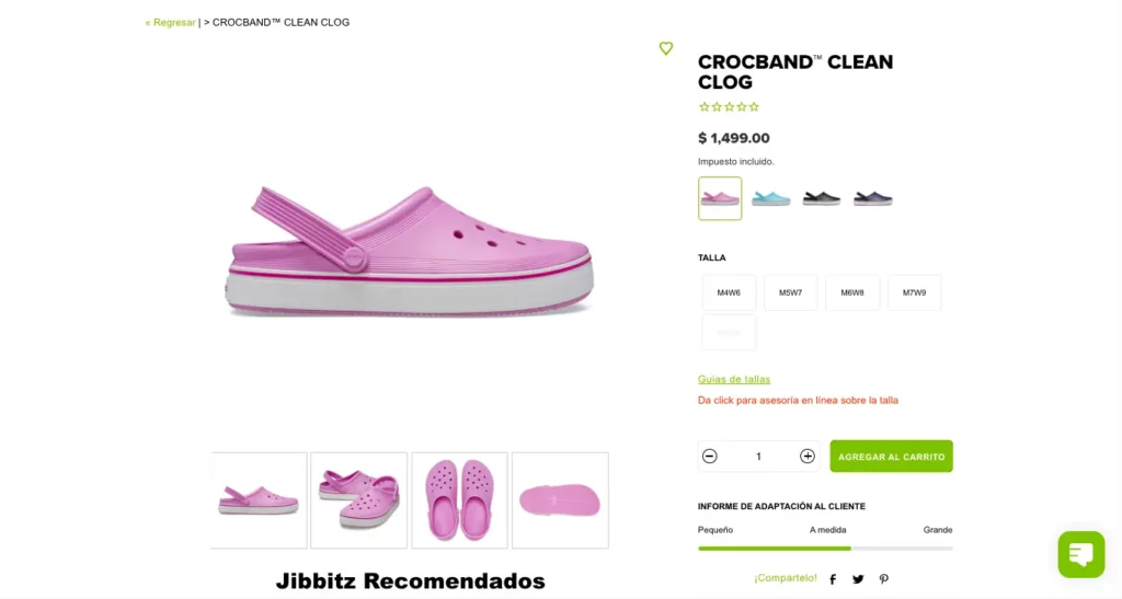 Crocs Mexico crocband clean clog pink product page