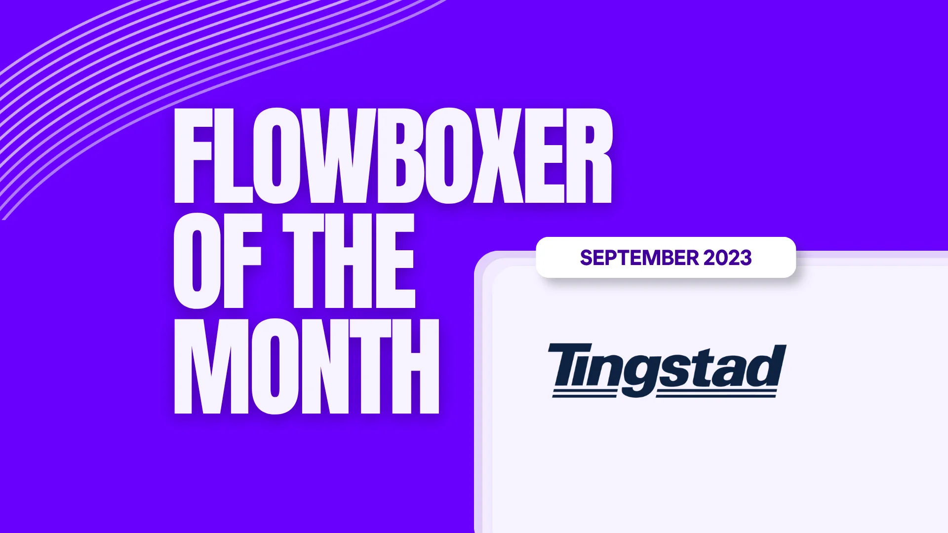 Flowboxer of the Month – September 2023: Tingstad