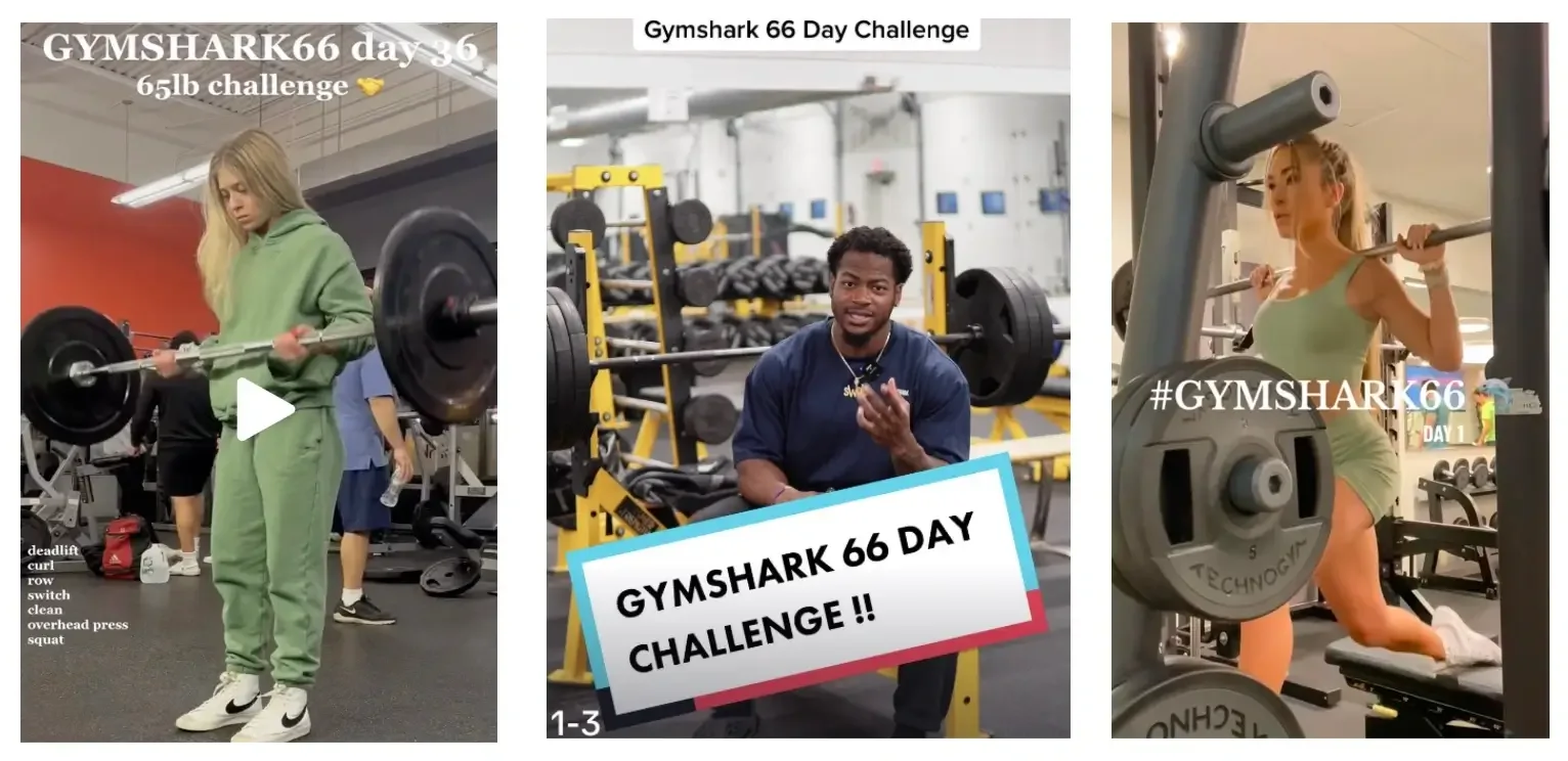 Gymshark66 challenge promoting UGC video creation