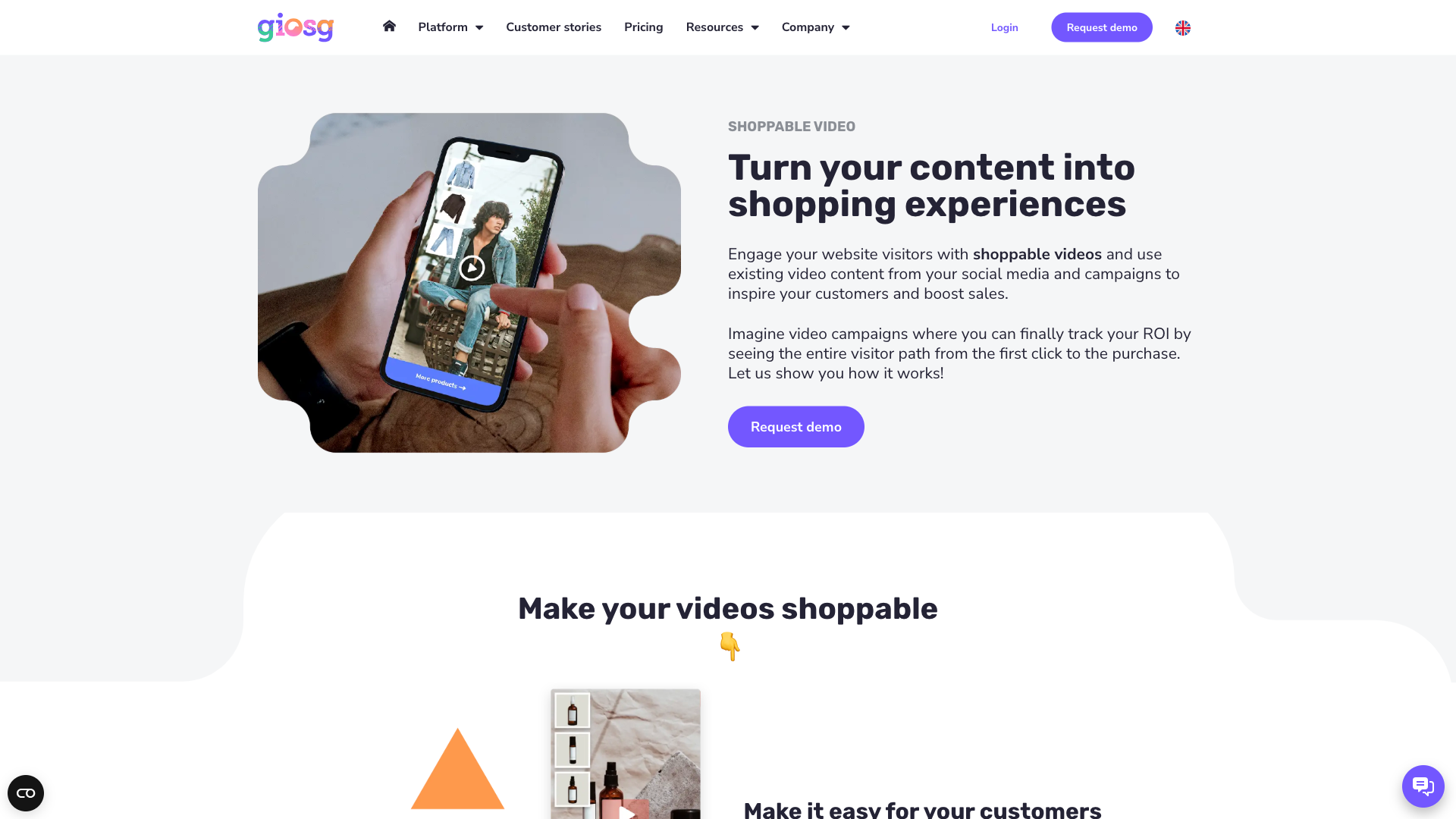 giosg shoppable content platform
