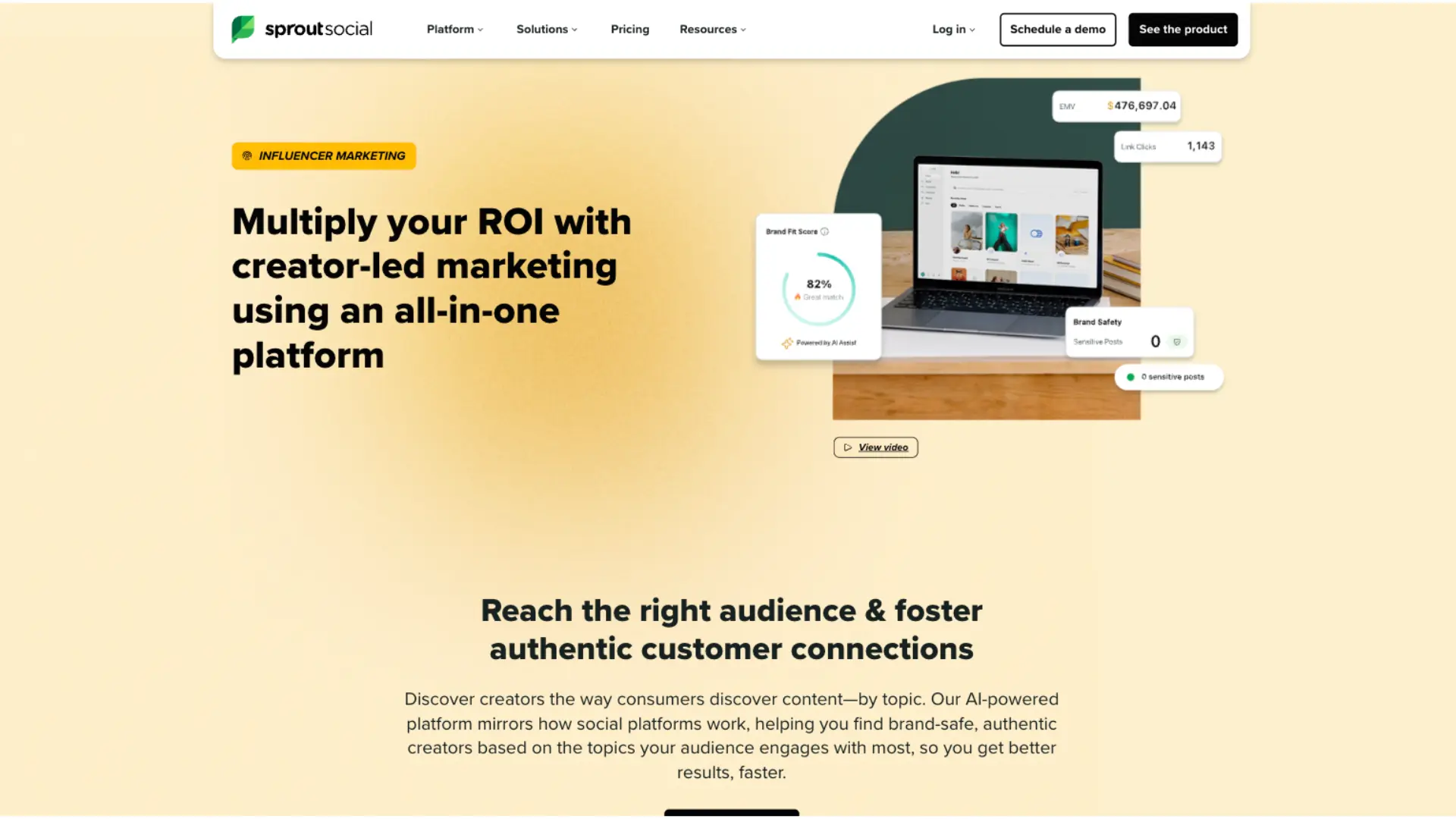 Image of Sprout social website  homepage 