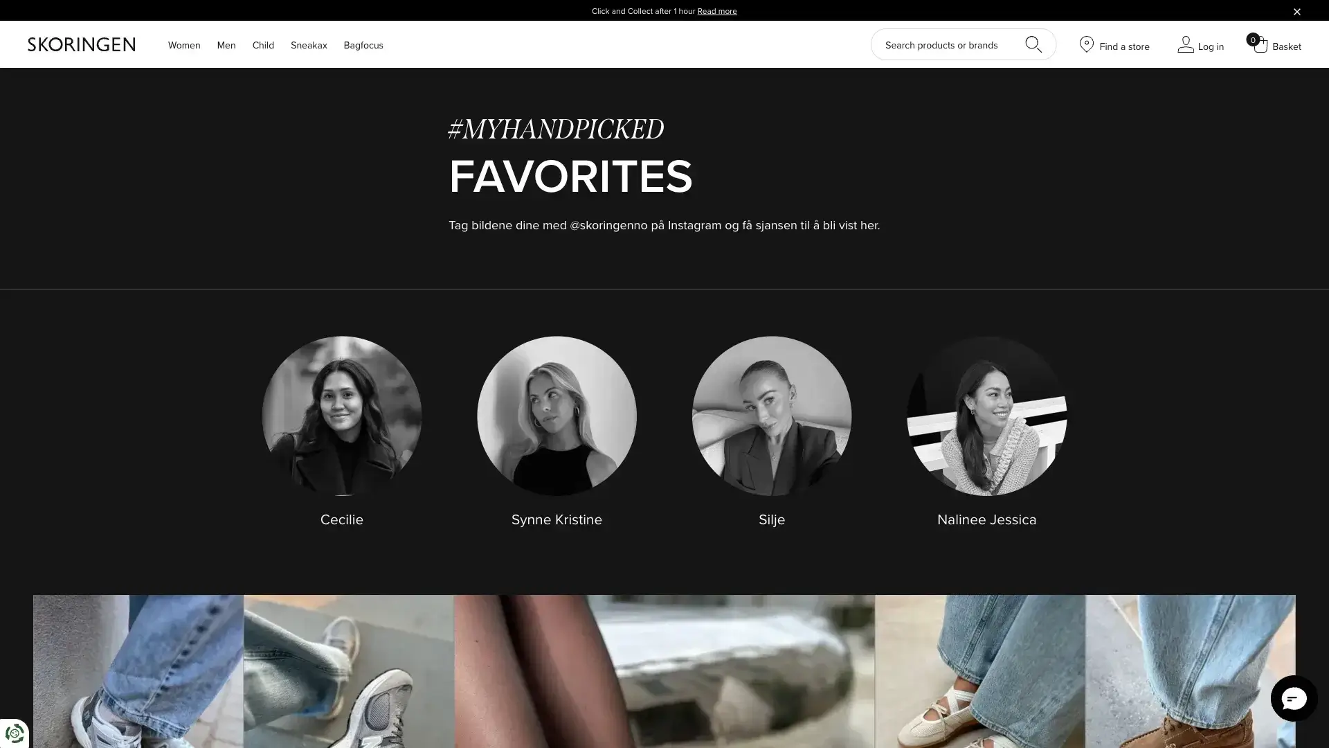 Skoringen's brand ambassadors page on their website