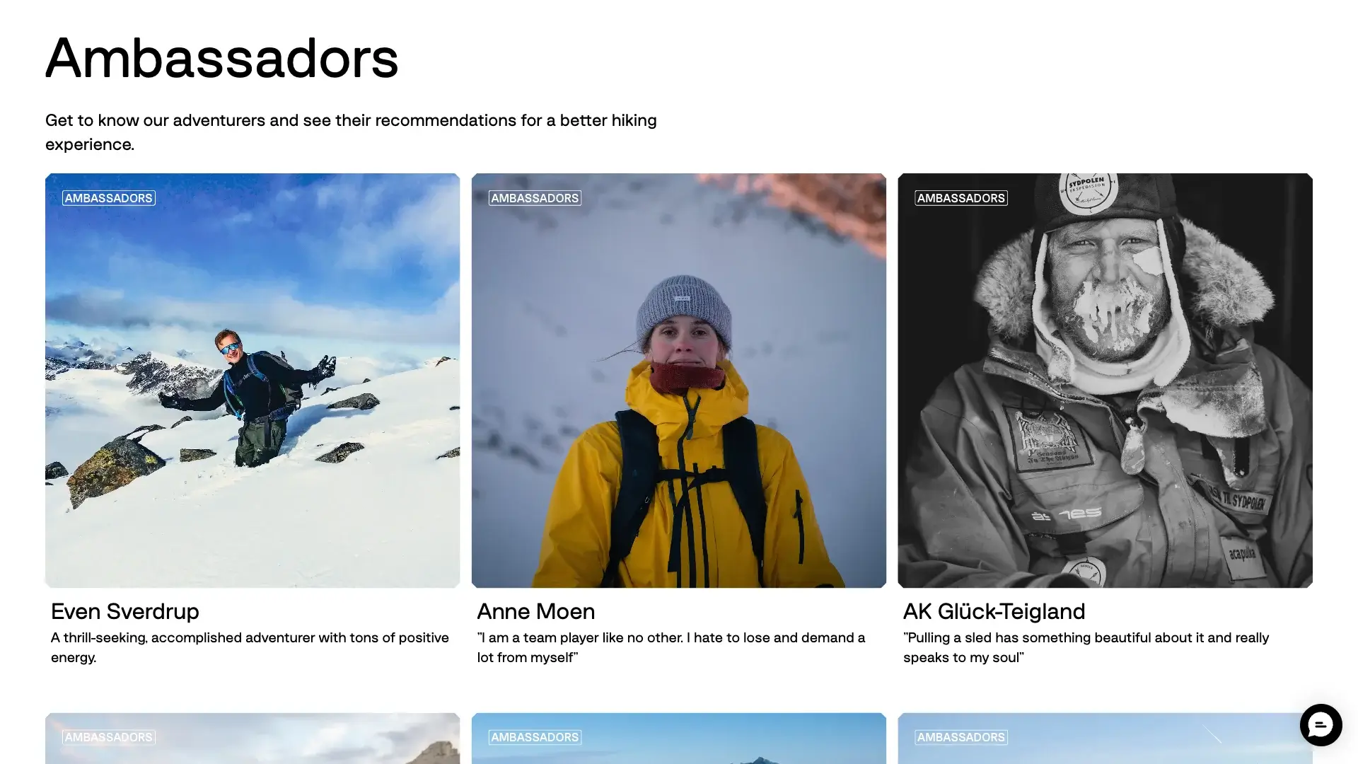 Alfa's list of ambassadors on their web