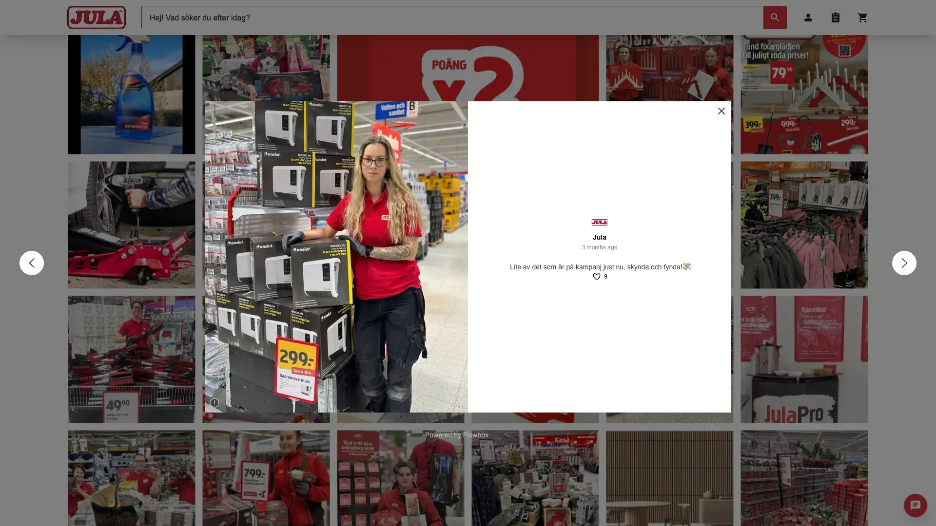 Jula's gallery with employee ambassadors